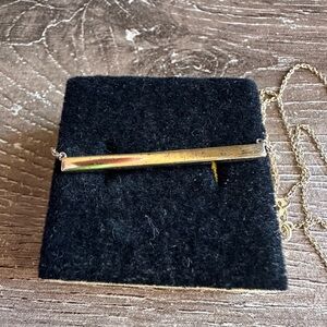 Sterling Silver 925 Gold Wash Bar Necklace 18” Jewelry